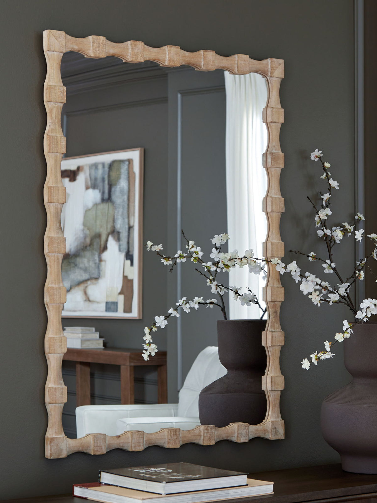Acelmore - Accent Mirror - Light Brown by Ashley – view 2