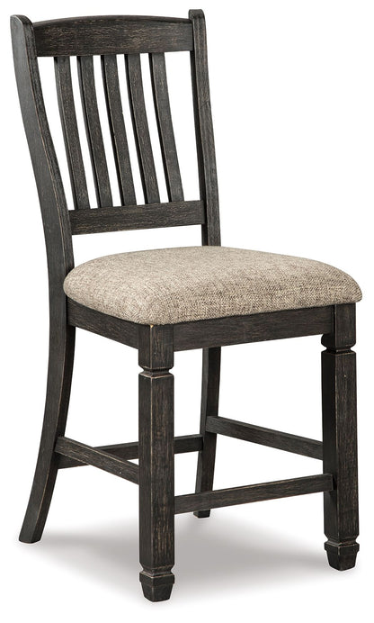 Tyler Creek - Upholstered Barstool (Set of 2) - Black / Grayish Brown by Ashley – view 3