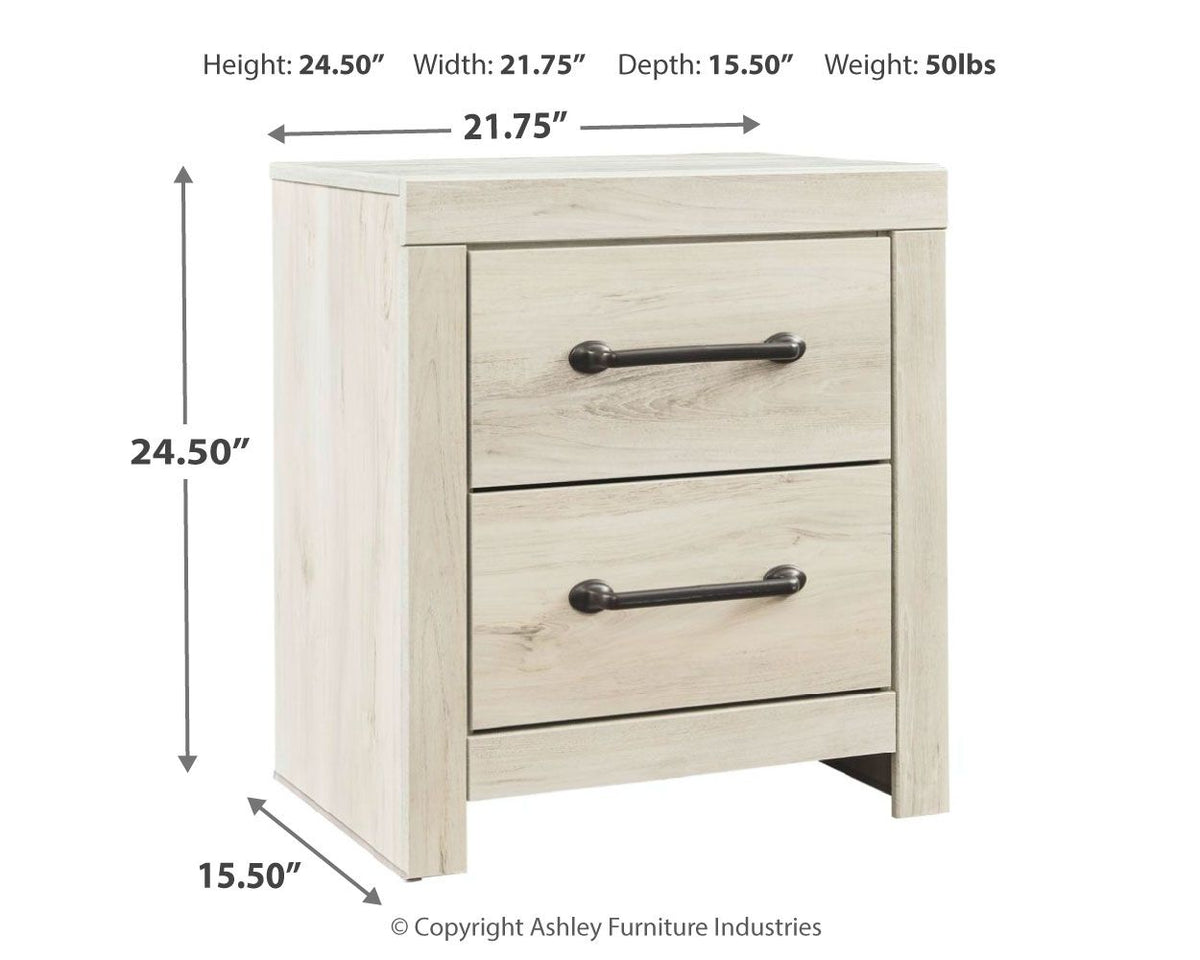 Cambeck - Two Drawer Night Stand - Whitewash by Ashley – view 2