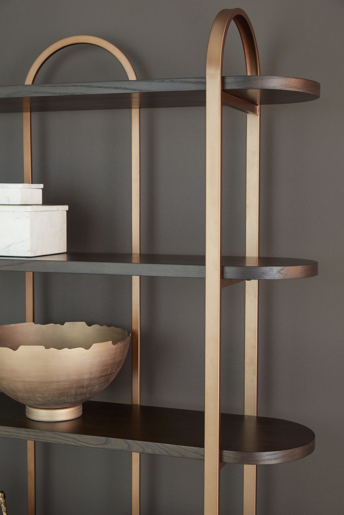 Brentmour - Bookcase - Brown / Gold Finish by Ashley – view 3