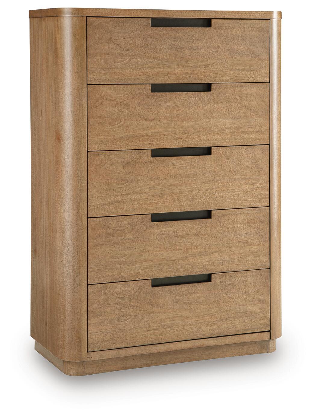 Pamaria - Five Drawer Chest - Light Brown by Ashley – Accent Chests