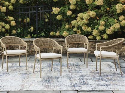 Orchard Beach - Arm Chair With Cushion (Set of 4) - Beige by Ashley – view 3