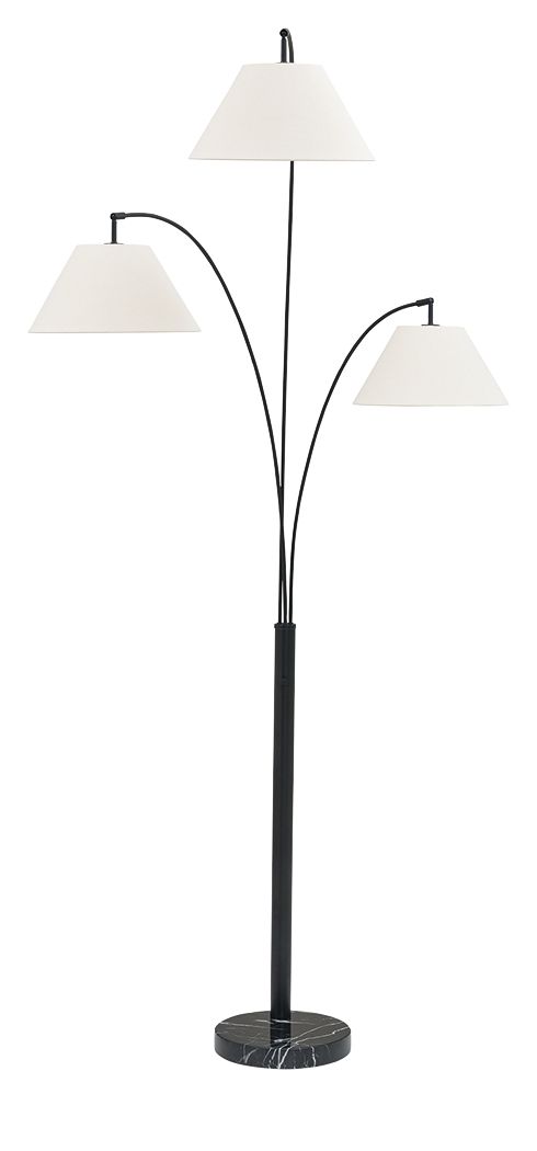 Gibbswellner - Metal Arc Lamp - Black by Ashley – Floor Lamps