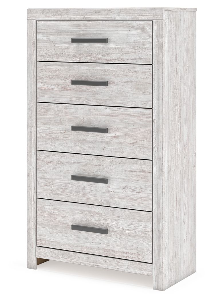 Cayboni - Five Drawer Chest - Whitewash by Ashley – view 3