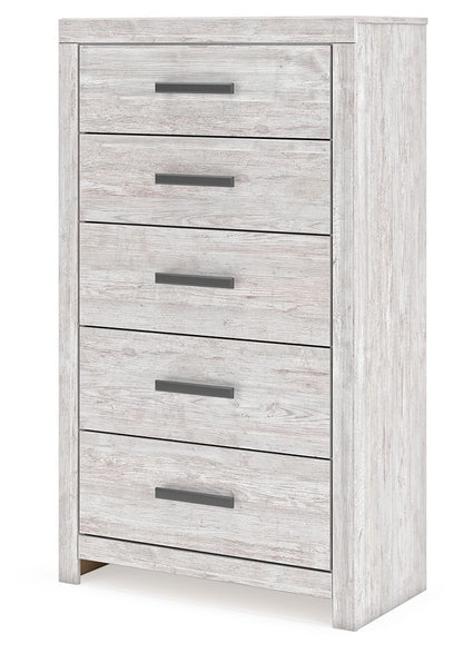 Cayboni - Five Drawer Chest - Whitewash by Ashley – view 3
