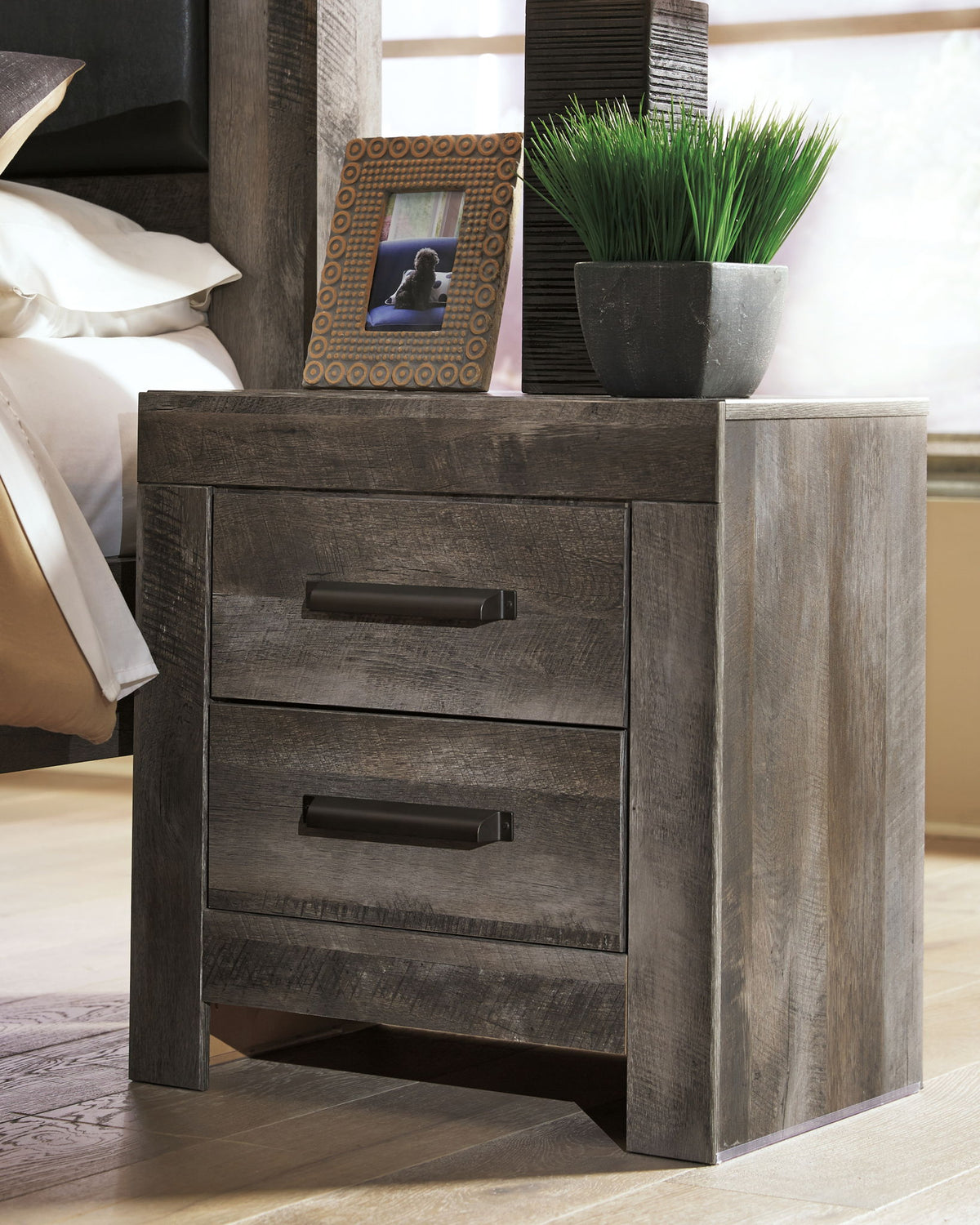 Wynnlow - Two Drawer Night Stand - Gray by Ashley – view 4