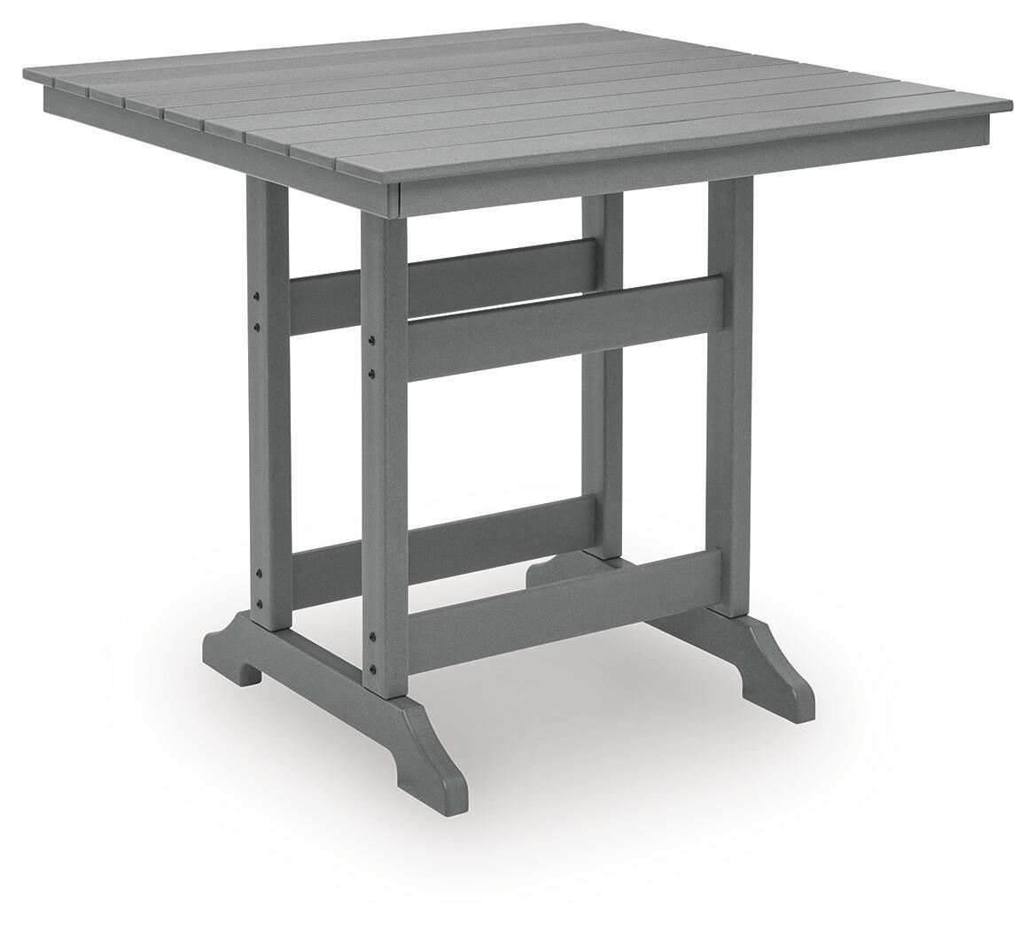 Sanctuary Beach - Square Counter Table With Umbrella Option - Dark Gray by Ashley – Dining Tables