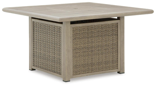 Cliff Trails - Square Fire Pit Table - Beige by Ashley – Fire Pits
