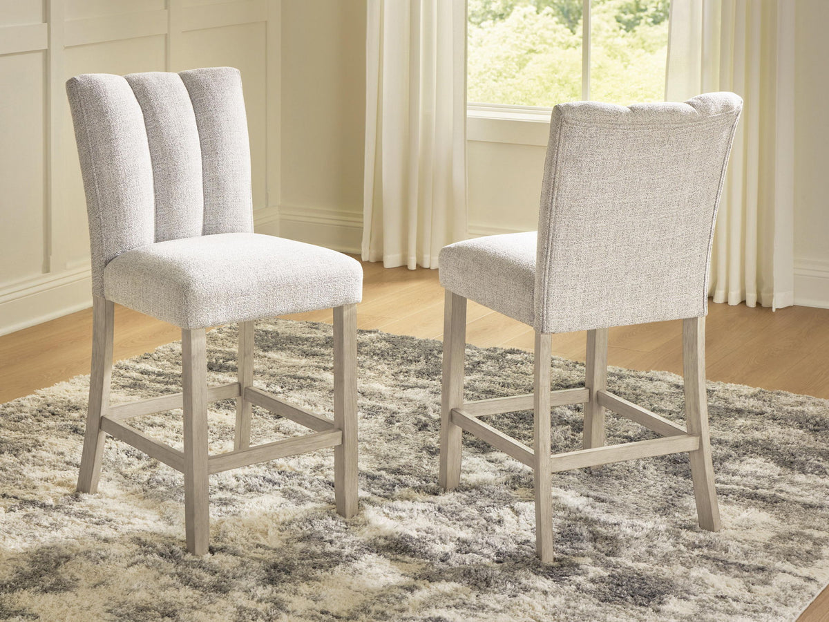 Larawyn - Upholstered Barstool (Set of 2) - Bisque by Ashley – view 3