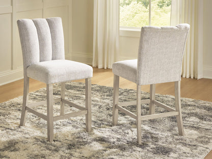Larawyn - Upholstered Barstool (Set of 2) - Bisque by Ashley – view 3