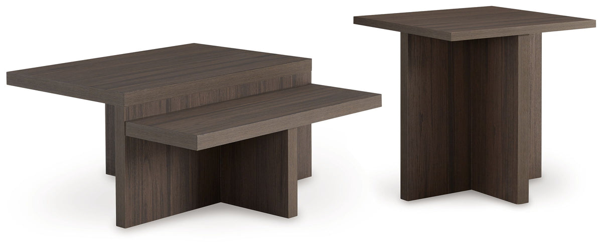 Zendex - Occasional Table Set (Set of 2) - Brown by Ashley – Table Sets
