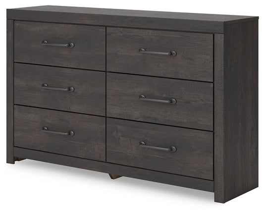 Hollivern - Six Drawer Dresser - Dark Gray by Ashley – view 2