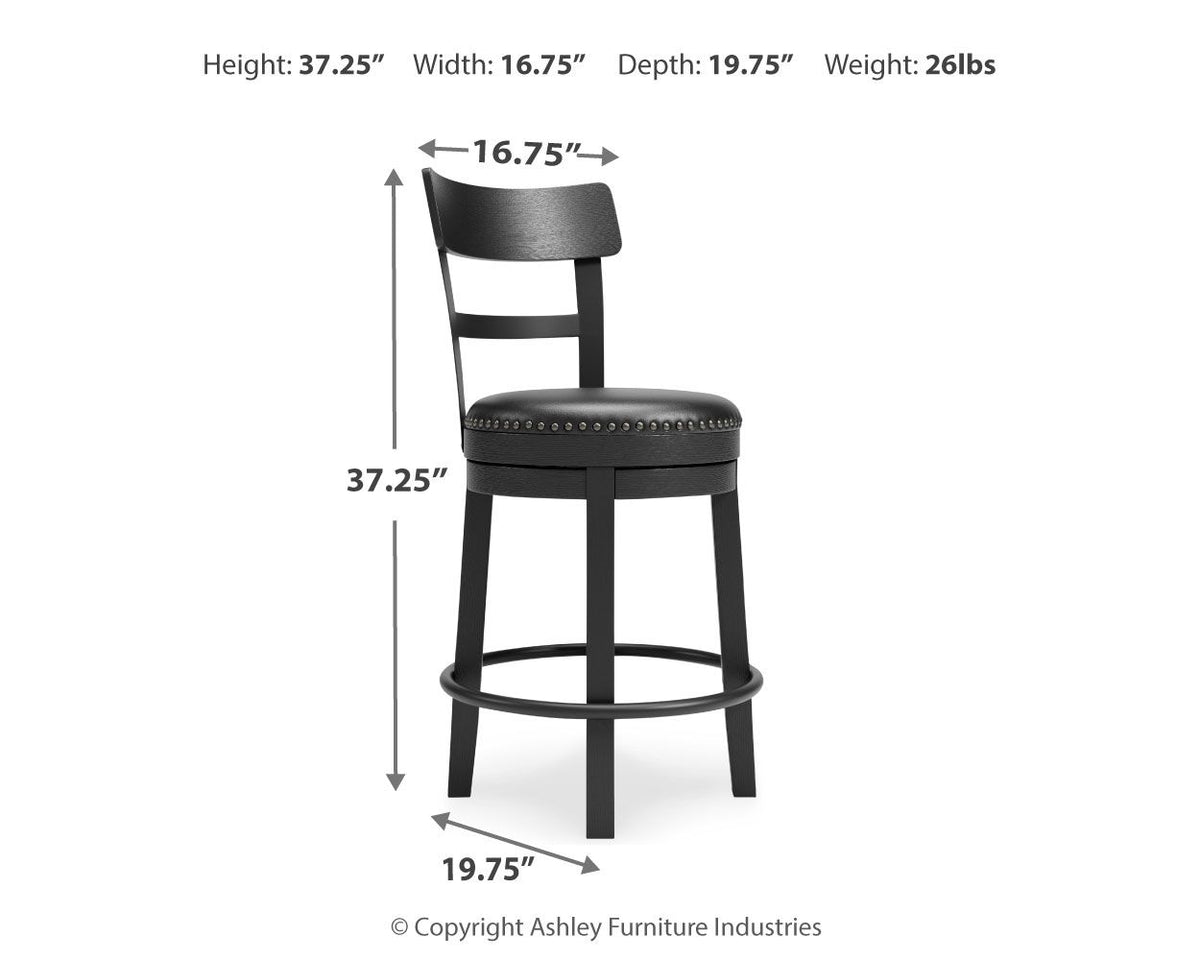 Valebeck - Full Back Swivel Stool by Ashley – view 6