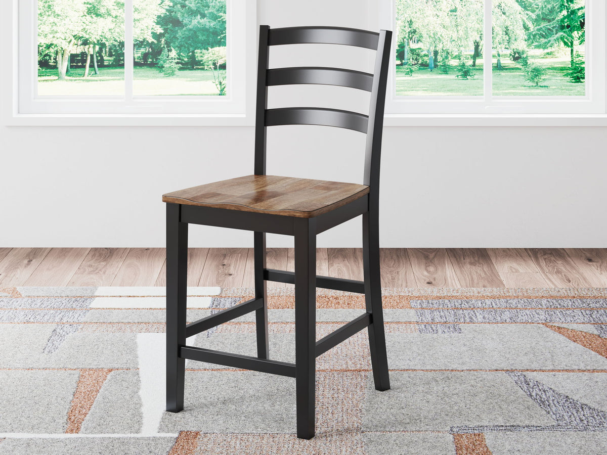 Wildenauer - Barstool (Set of 2) - Brown / Black by Ashley – view 4