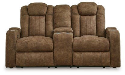 Wolfridge - Power Reclining Loveseat With Console /Adj Hdrst - Brindle by Ashley – view 3