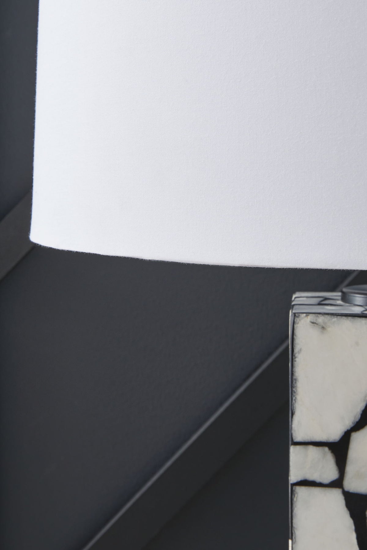 Macaria - Marble Table Lamp - White / Black by Ashley – view 3