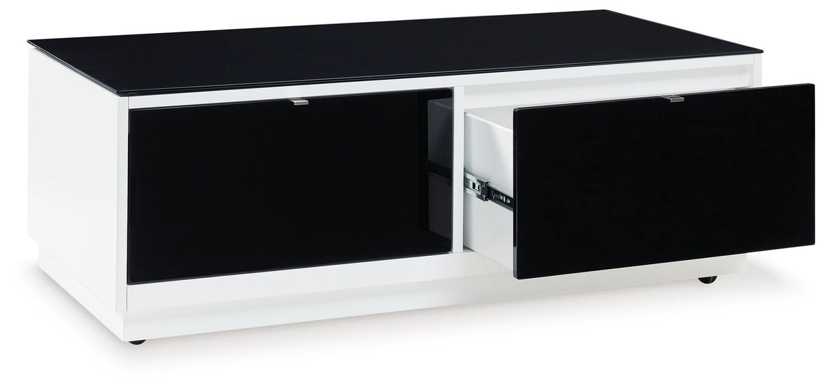Gardoni - Rectangular Cocktail Table - White / Black by Ashley – view 3