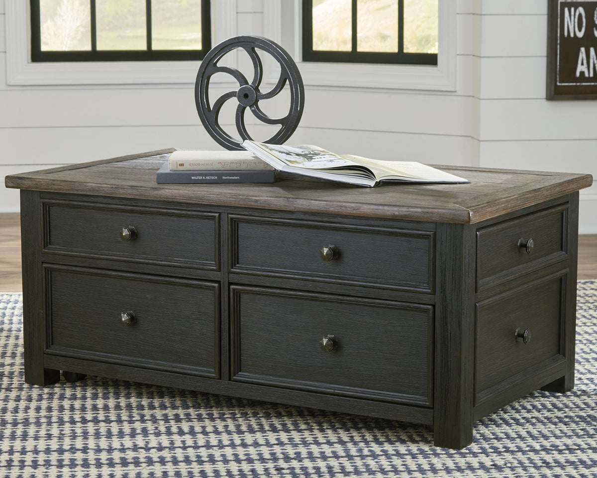 Tyler Creek - Lift Top Cocktail Table - Grayish Brown / Black by Ashley – view 3