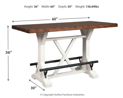 Valebeck - Rectangular Dining Room Counter Table - White / Brown by Ashley – view 2