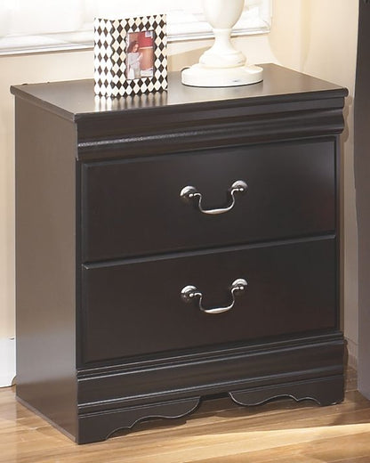 Huey Vineyard - Two Drawer Night Stand - Black by Ashley – view 3