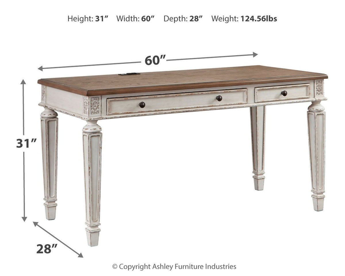 Realyn - Home Office Desk - Light Brown by Ashley – view 4