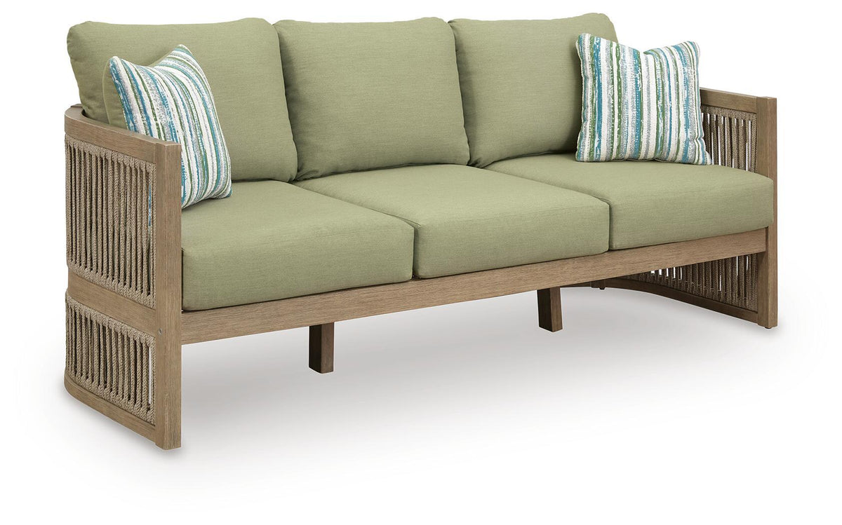 Serena Shores - Sofa With Cushion - Beige / Green by Ashley – Sofas