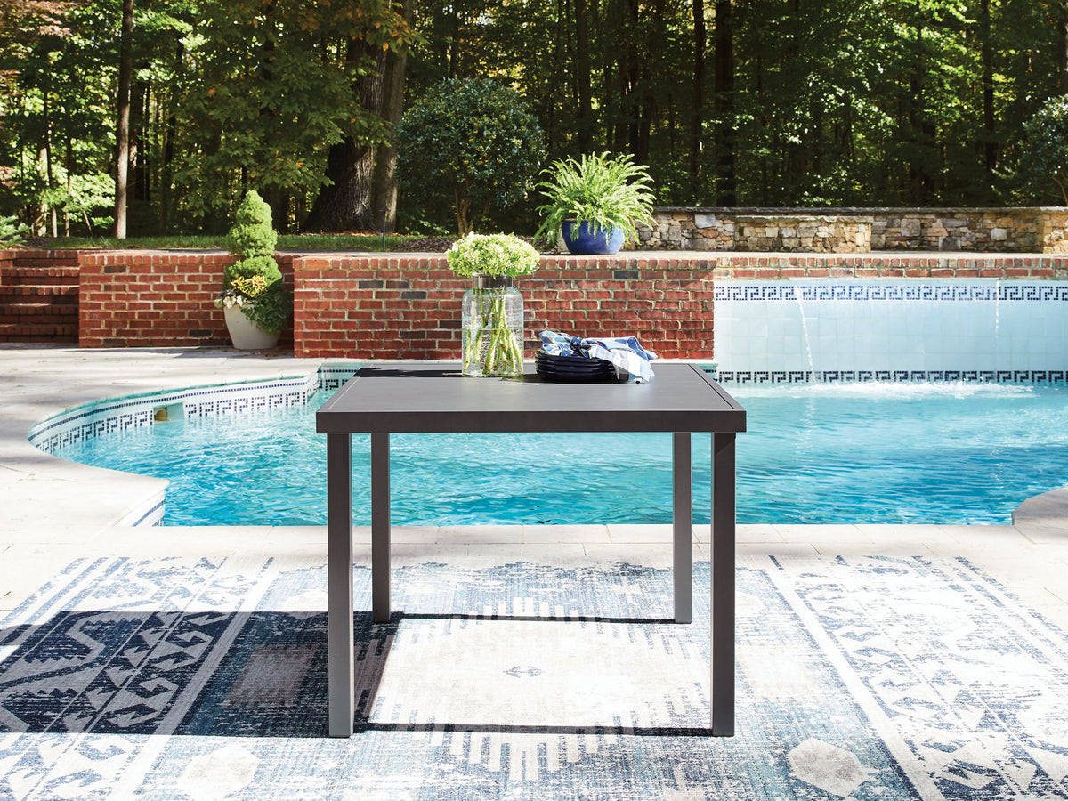 Rocky Creek - Square Dining Table With Umbrella Option - Gray by Ashley – view 2