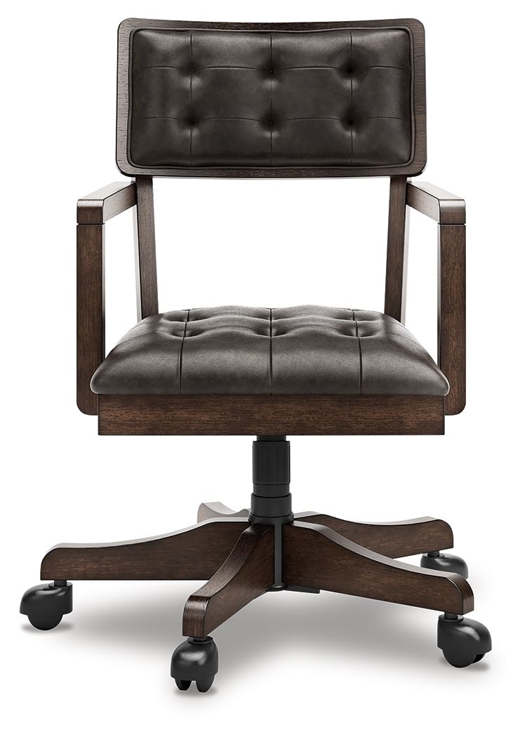Breckington - Home Office Desk Chair - Dark Brown by Ashley – view 3