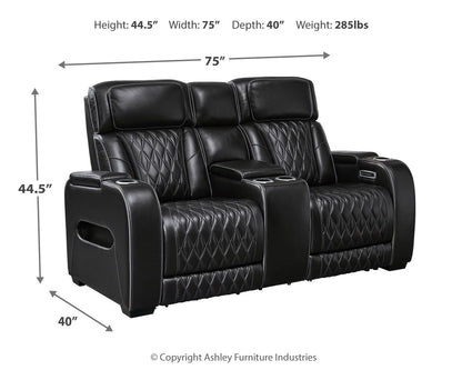 Boyington - Power Reclining Loveseat With Console/Adj Hdrst by Ashley – view 8