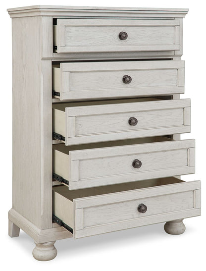 Robbinsdale - Five Drawer Chest - Youth - Antique White by Ashley – view 3