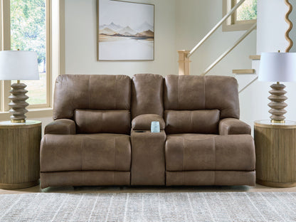 Beckley Place - Power Reclining Loveseat With Console / Adjustable Headrest - Earth by Ashley – view 2