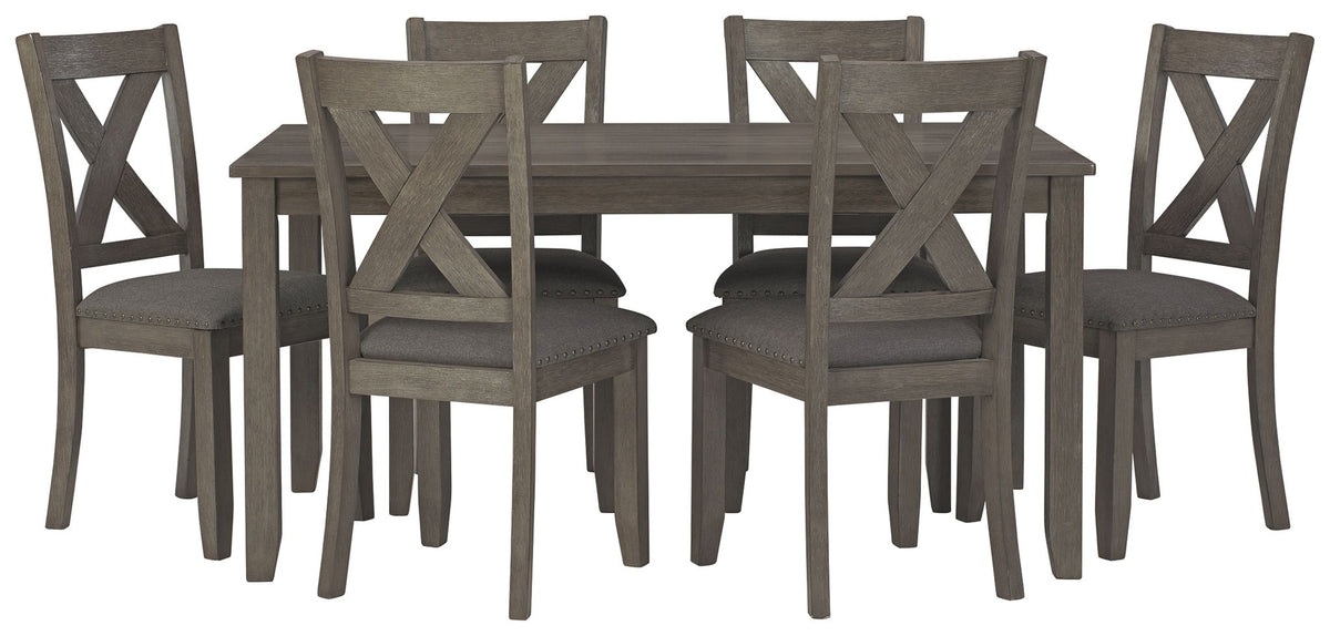 Caitbrook - RECT DRM Table Set (Set of 7) - Gray by Ashley – view 3