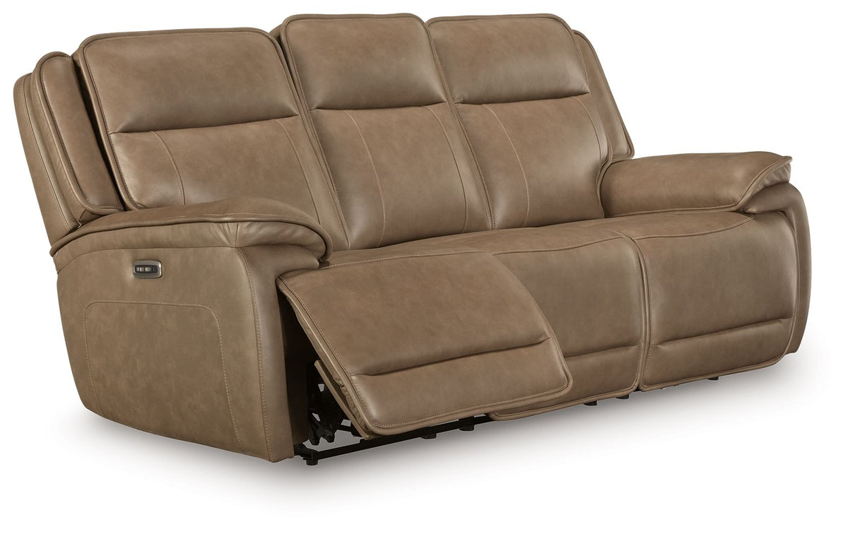 Glencroft - Power Reclining Sofa With Adjustable Headrest - Sahara by Ashley – Reclining Sofas