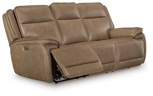 Glencroft - Power Reclining Sofa With Adjustable Headrest - Sahara by Ashley – Reclining Sofas