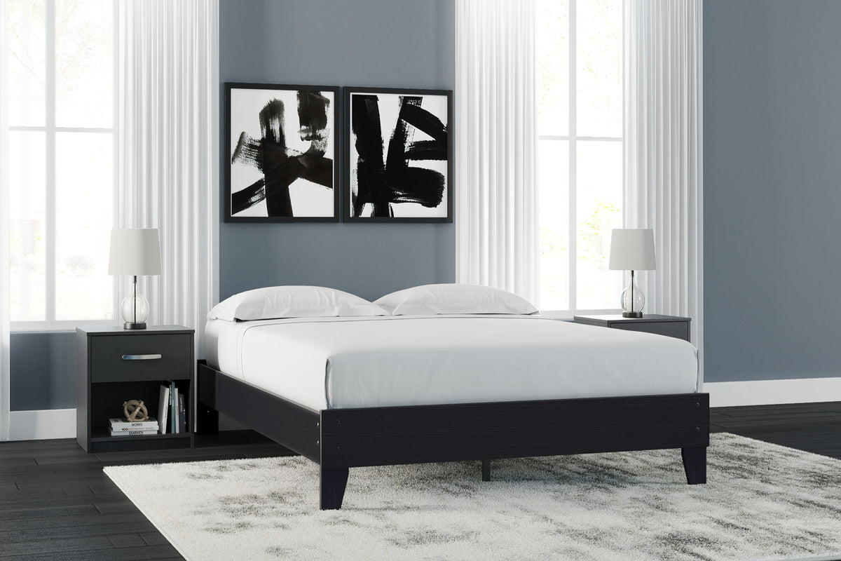 Finch - Queen Platform Bed - Black by Ashley – view 3