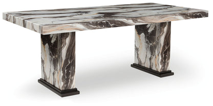 Jeshina - Dining Table - Dark Brown / Beige by Ashley – Dining Tables