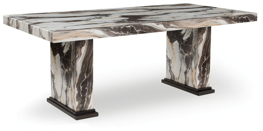 Jeshina - Dining Table - Dark Brown / Beige by Ashley – Dining Tables