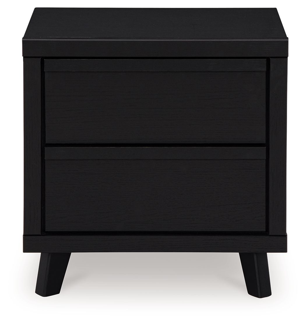 Danziar - Two Drawer Night Stand - Black by Ashley – view 3