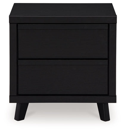 Danziar - Two Drawer Night Stand - Black by Ashley – view 3