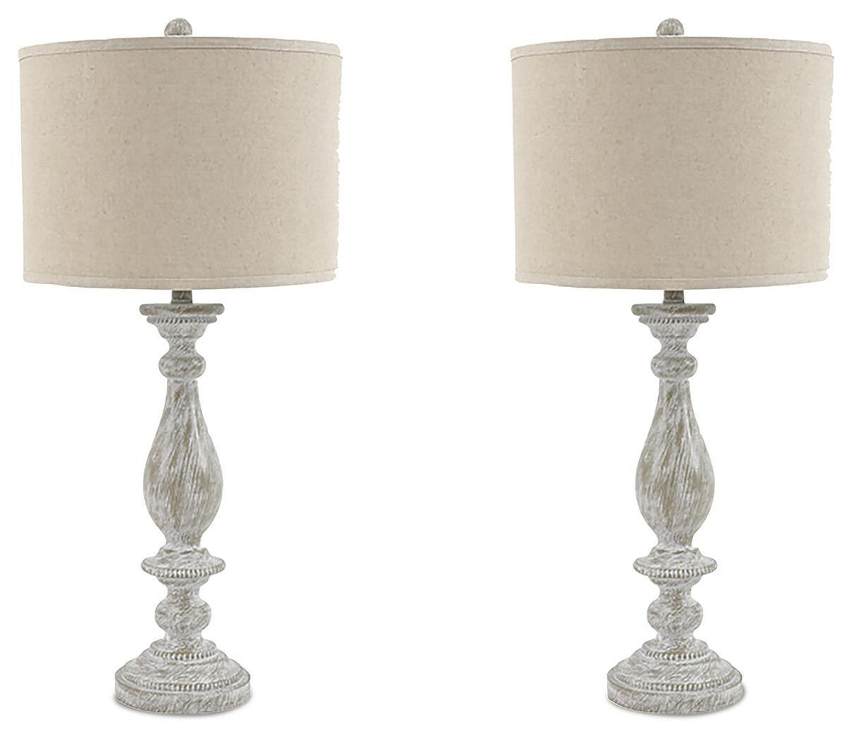 Bernadate - Poly Table Lamp (Set of 2) - Whitewash by Ashley – Table Lamps