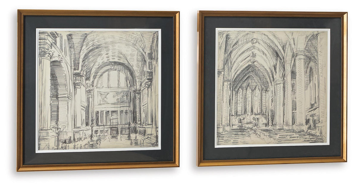 Downyard - Wall Art Set (Set of 2) - Black / Beige by Ashley – view 2