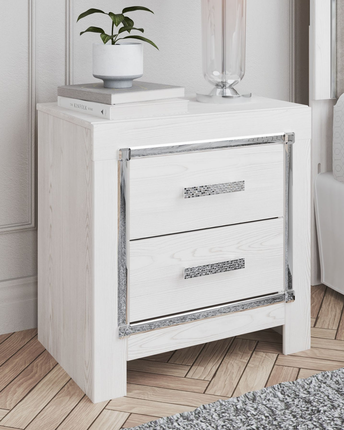 Altyra - Two Drawer Night Stand - White by Ashley – view 2