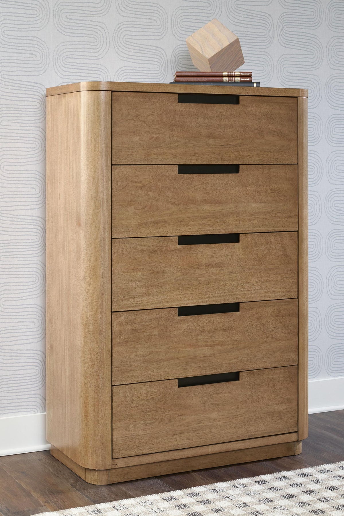 Pamaria - Five Drawer Chest - Light Brown by Ashley – view 2