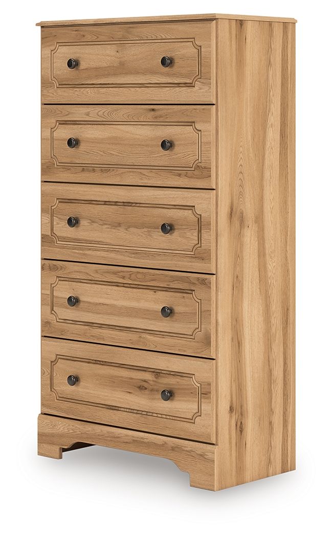 Aleaport - Five Drawer Chest - Warm Brown by Ashley – Accent Chests