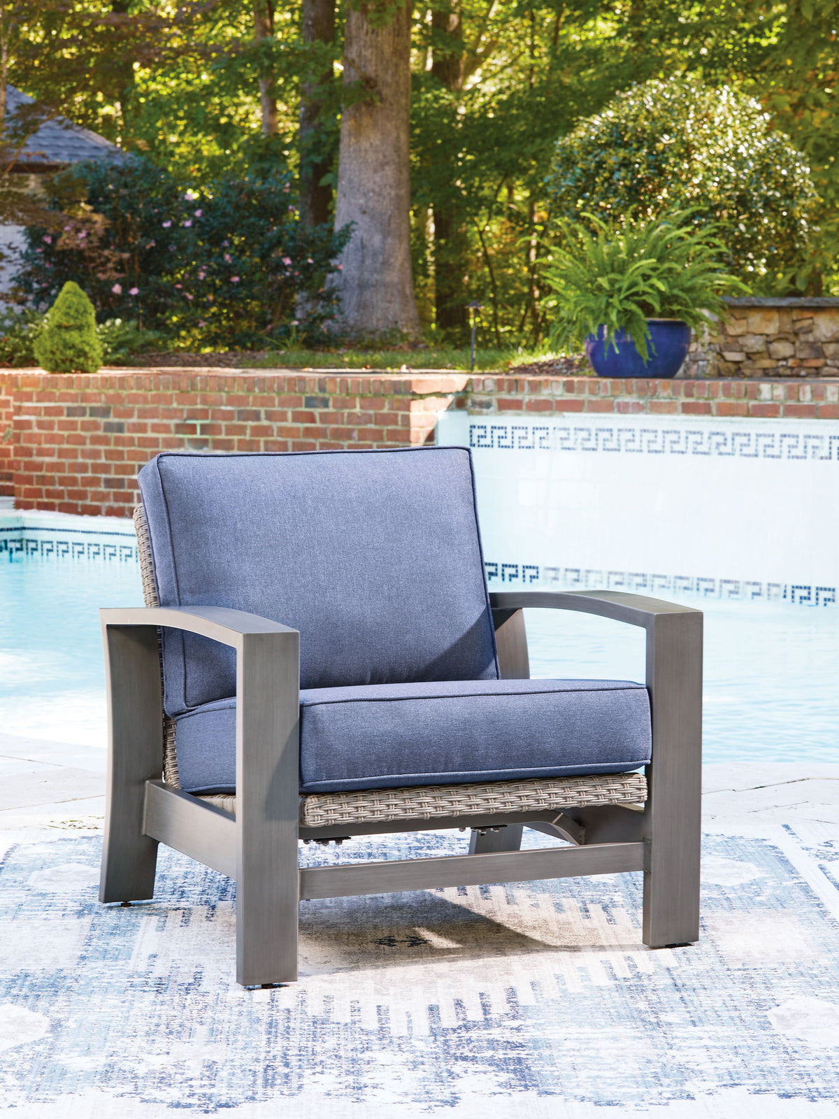 Half Moon Beach - Spring Lounge Chair - Blue / Gray by Ashley – view 4
