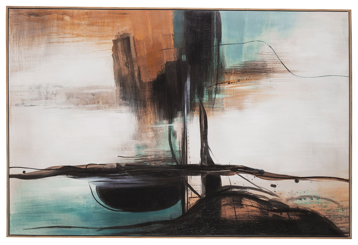 Brunonia - Wall Art - Teal / Orange / Black by Ashley – view 2