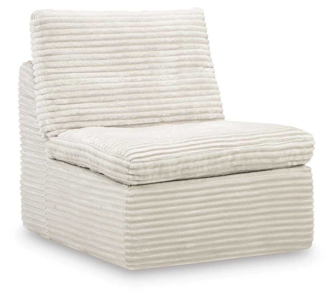 Fannin - Armless Chair - Ivory by Ashley – Armless Chairs