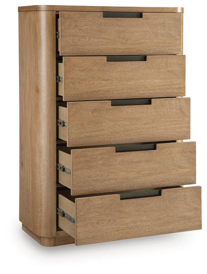 Pamaria - Five Drawer Chest - Light Brown by Ashley – view 3