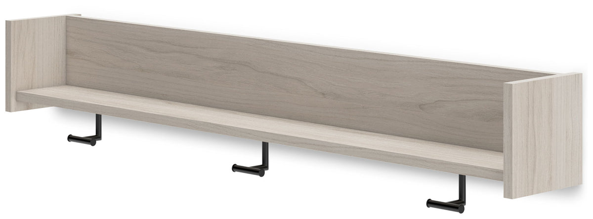 Socalle - Wall Mounted Coat Rack w/Shelf - Light Natural by Ashley – view 3
