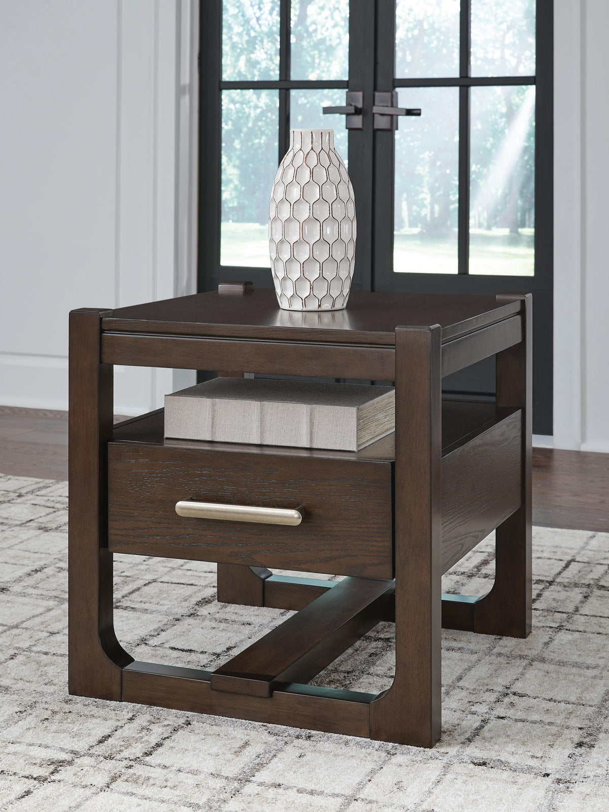 Breckington - Square End Table - Dark Brown by Ashley – view 3